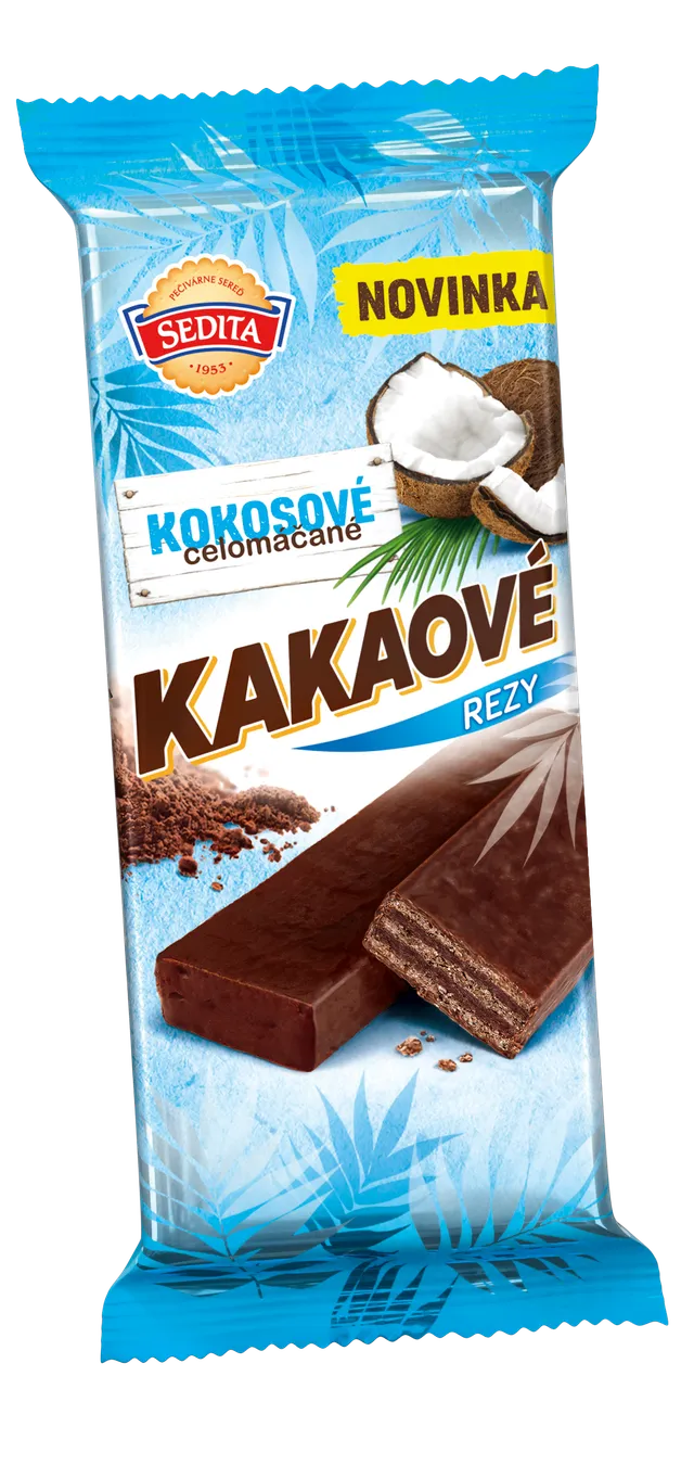 Nové kakaové rezy s kokosom